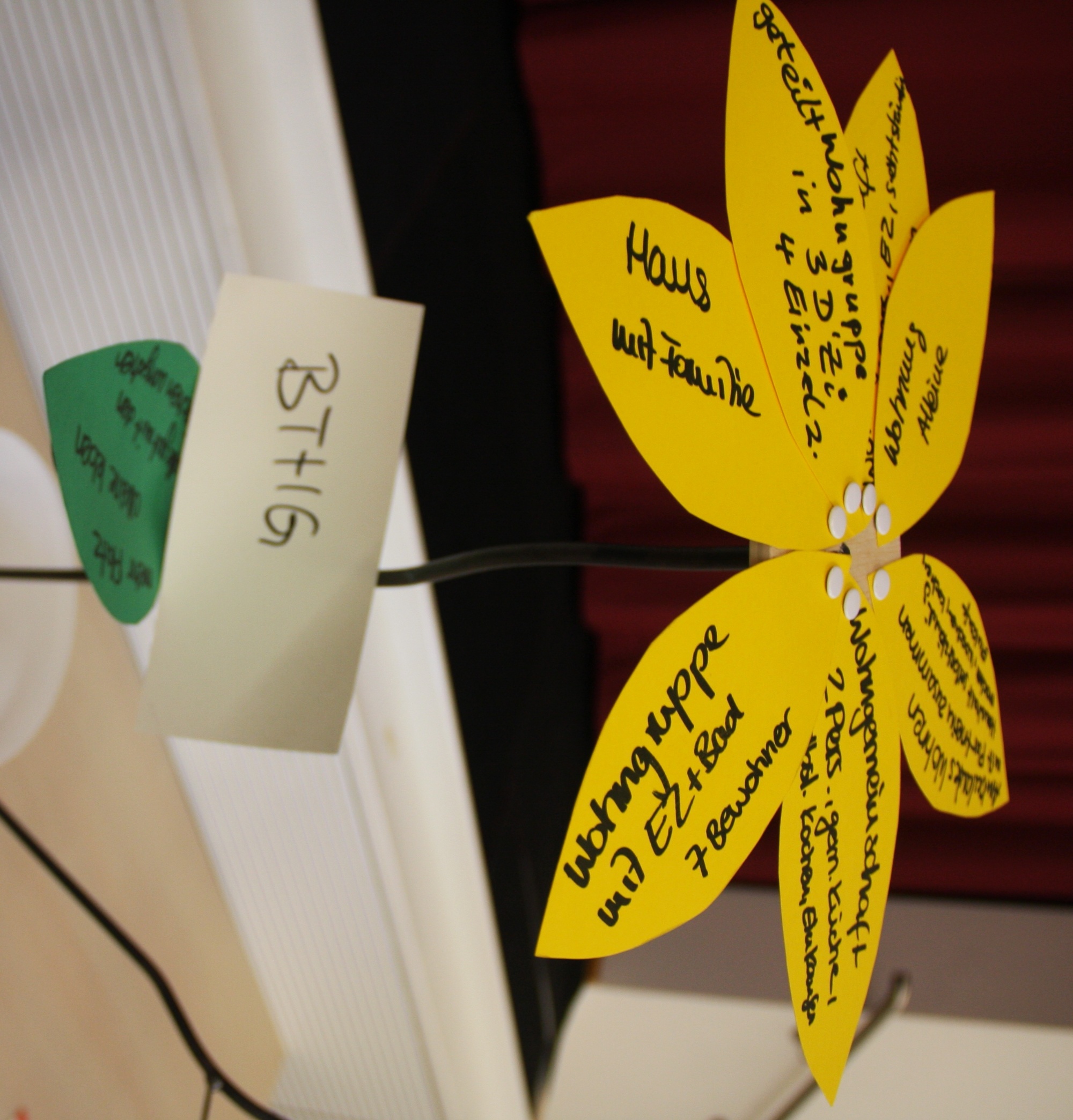 Blume mit Wünschen von Menschen mit Behinderung